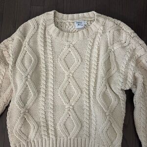 Cream Cable Knit Sweater princess polly